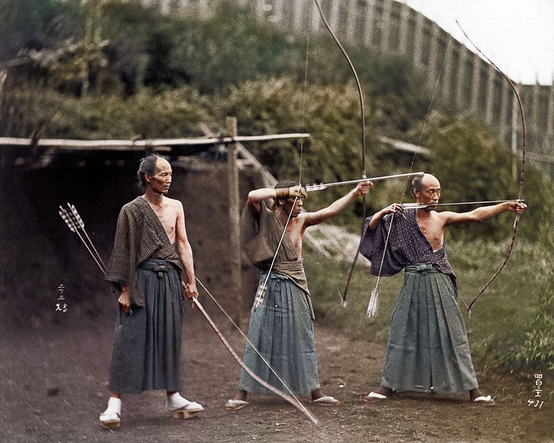 japońscy łucznicy w latach 60. XIX wieku